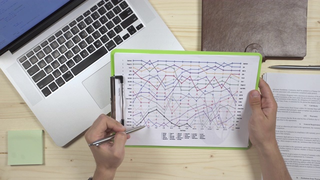 工作时检查图表视频素材画面2