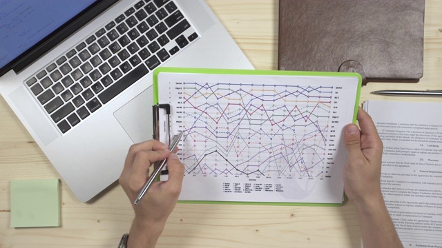 工作时检查图表视频素材画面3