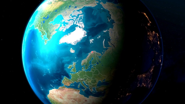挪威-阿尔塔-急速从太空到地球视频素材画面1