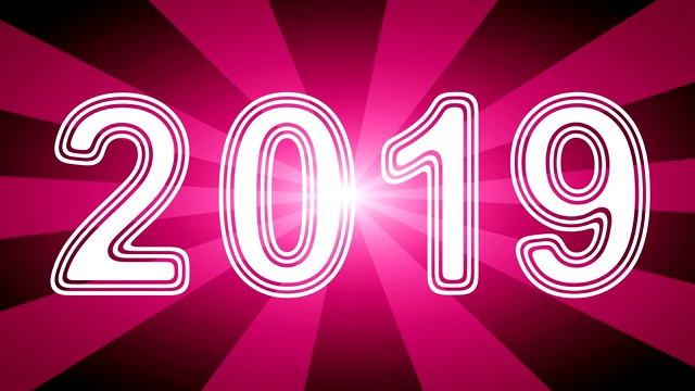 粉色背景中的“2019”。视频素材画面3