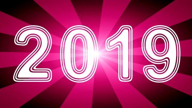 粉色背景中的“2019”。视频素材画面4