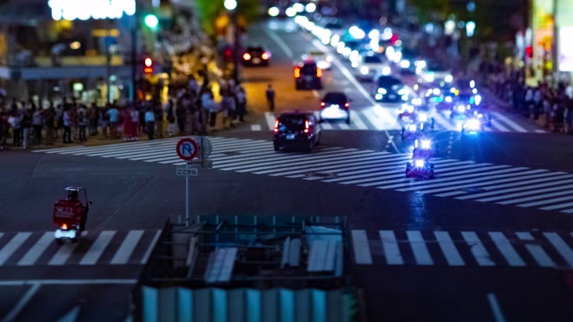 涉谷十字路口的高视角夜景视频素材