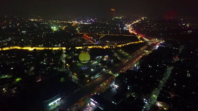 韩国京畿道，水原华城炮台夜景视频素材