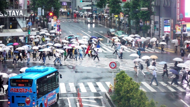 慢镜头:东京涩谷十字路口视频素材