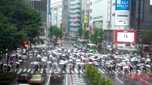 东京涉谷十字路口的时间流逝视频素材