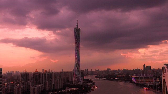 航空广州塔,广州,中国视频素材画面1