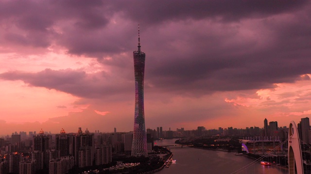 航空广州塔,广州,中国视频素材画面4