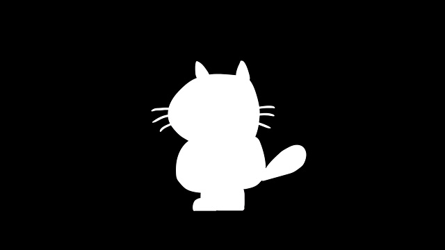 卡通灰猫饿了尖叫。有趣的角色。帧动画。阿尔法通道视频素材画面4