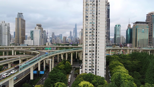 城市景观山海无人机视频素材