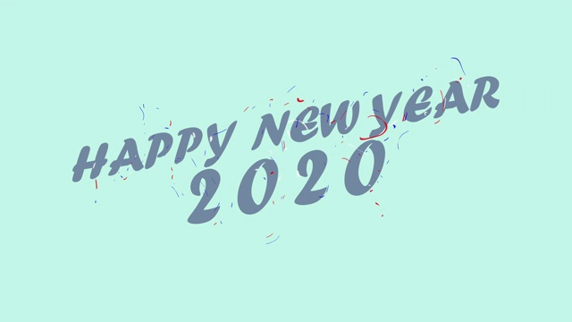 彩色的运动图形文字液体，2020年新年快乐视频素材画面1