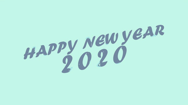 彩色的运动图形文字液体，2020年新年快乐视频素材画面2