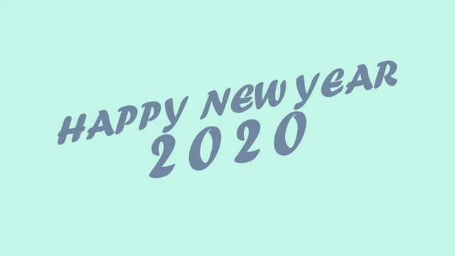 彩色的运动图形文字液体，2020年新年快乐视频素材画面3