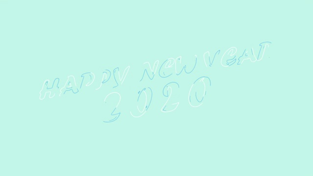 彩色的运动图形文字液体，2020年新年快乐视频素材画面4