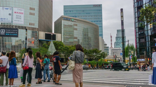 4K缩放时间流逝。日本东京银座十字路口视频素材