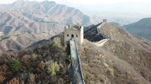 中国长城，鸟瞰图视频素材