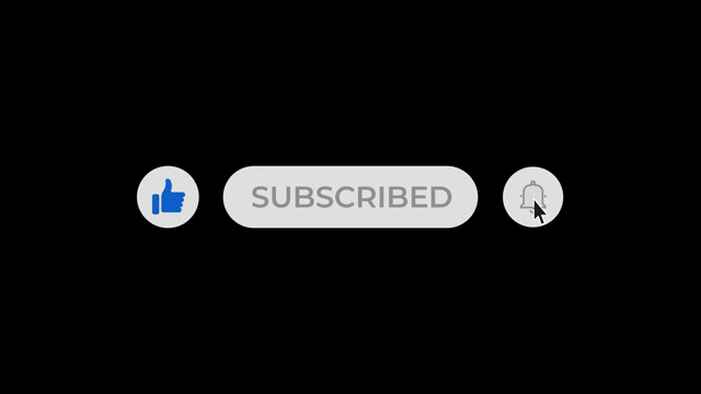 圆形的订阅和通知按钮与Luma哑光视频素材