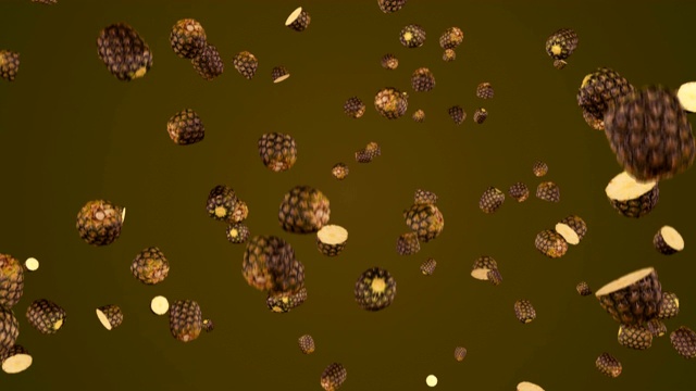 掉落的菠萝垂下动画4K分辨率视频素材画面2