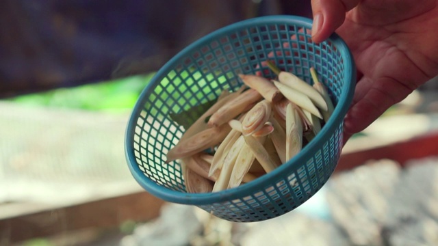 将香料倒入锅中煮沸，制成辣汤。泰国菜。视频素材