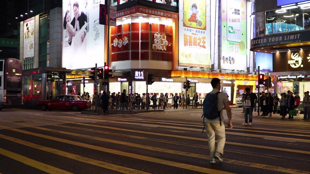 中国香港角步行街孟视频素材