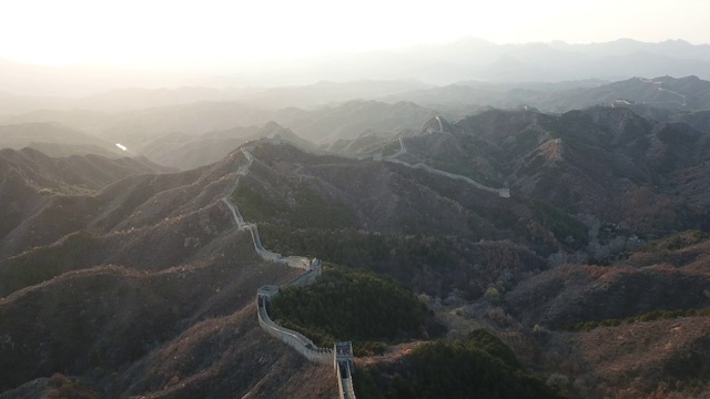 金山岭长城，位于河北省，鸟瞰视频下载