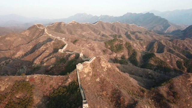 金山岭长城，位于河北省，鸟瞰视频素材