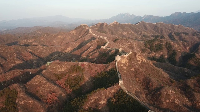 金山岭长城，位于河北省，鸟瞰视频下载