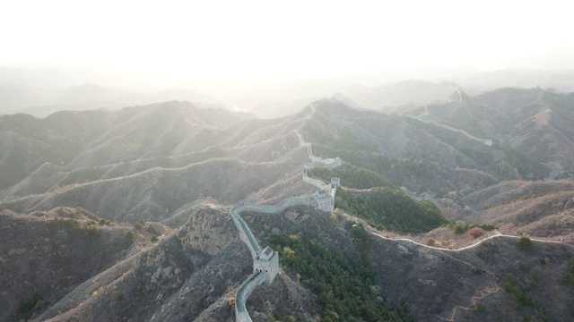 金山岭长城，位于河北省，鸟瞰视频素材