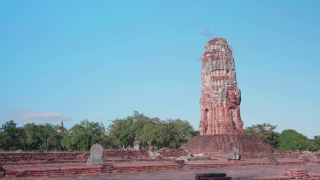 泰国大城府娄卡苏塔拉寺宝塔视频素材