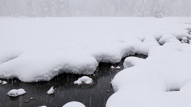 优山美地国家公园的雪景视频素材