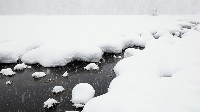 优山美地国家公园的雪景视频素材