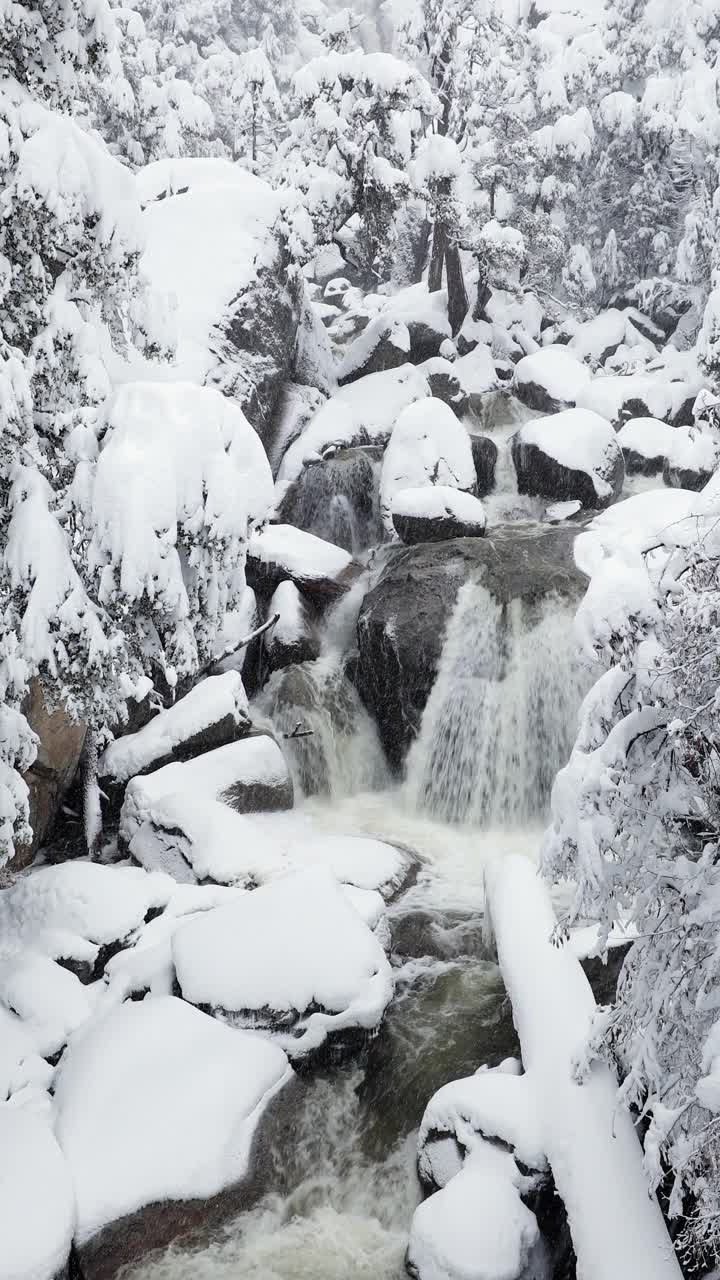 优山美地国家公园的雪景视频素材