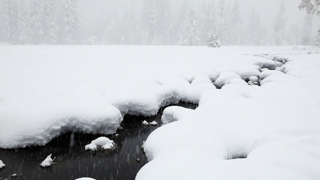 优山美地国家公园的雪景视频素材