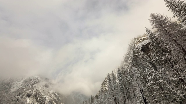 约塞米蒂国家公园冬天的雪景视频素材