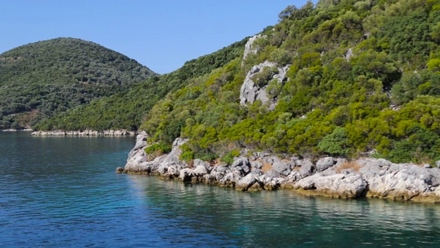 爱琴海美丽的自然和风景乘船游览视频素材