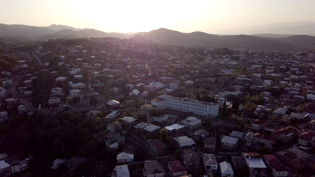 无人驾驶飞机。阿哈尔茨克希城是格鲁吉亚著名的旅游景点视频素材