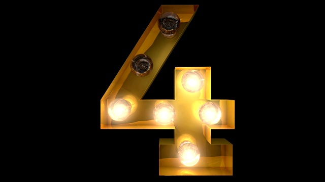 黄金滑稽灯泡字体4视频素材画面1