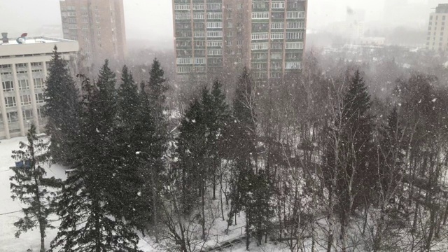 俄罗斯莫斯科下大雪视频素材