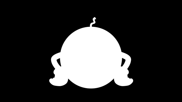 卡通西瓜脸动画左侧指针说话与Luma Matte视频素材画面4