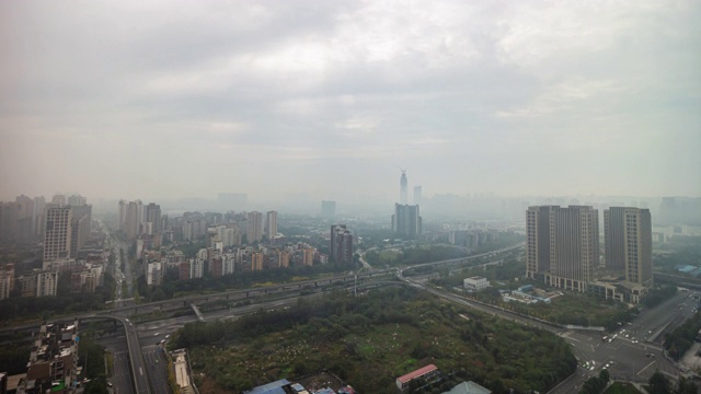 成都城市景观夏日交通道路时间推移全景4k中国视频素材