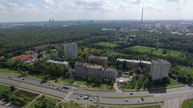 莫斯科夏季城市景观，鸟瞰图视频素材