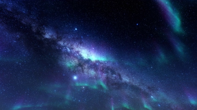 美丽的延时北极光抵御星空，4K视频素材画面2