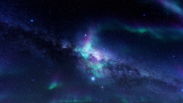 美丽的延时北极光抵御星空，4K视频素材画面3