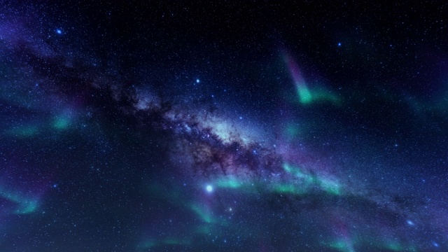 美丽的延时北极光抵御星空，4K视频素材画面4