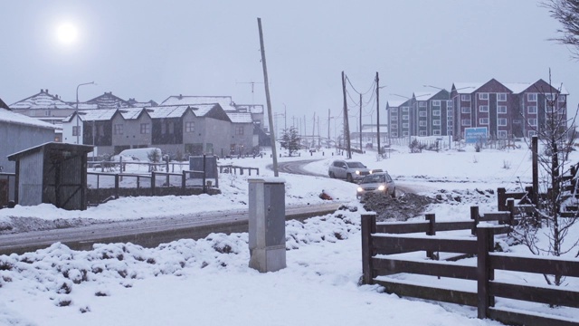 乌斯怀亚雪道，火地岛省，阿根廷。快动作。视频素材