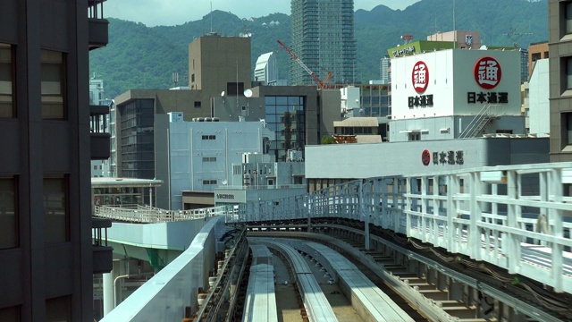 日本神户乘坐单轨列车视频素材