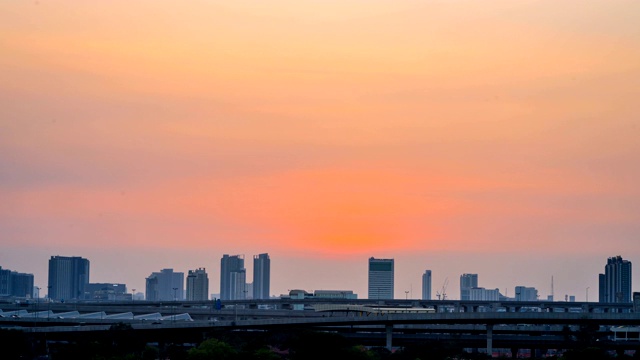 视频时间的日落在城市视频素材