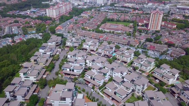 郊区住宅和住宅的区域视图视频素材