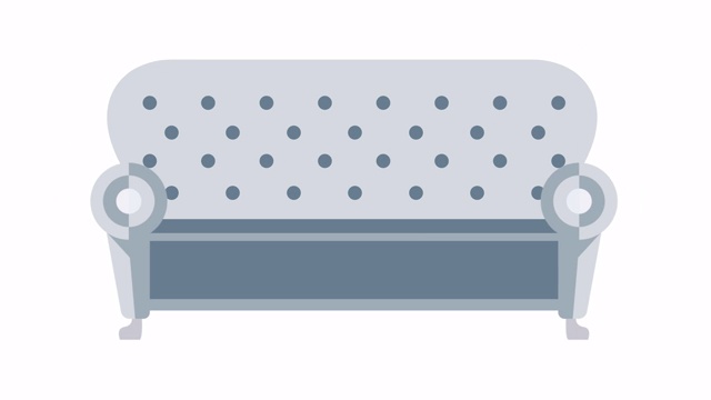 8种不同的颜色选择沙发动画。视频素材