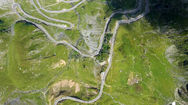 罗马尼亚著名的transagaras山路的曲线视频素材