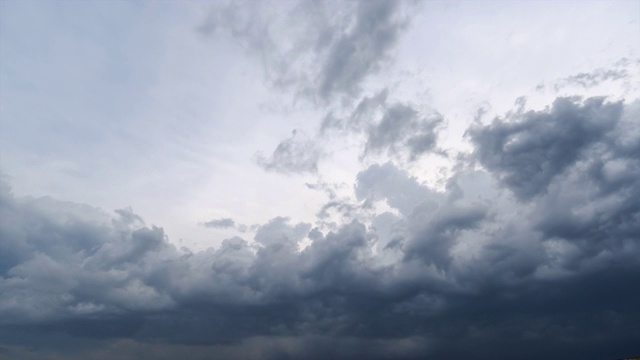 时间流逝，黑云背景，雷暴前的黑云。视频素材